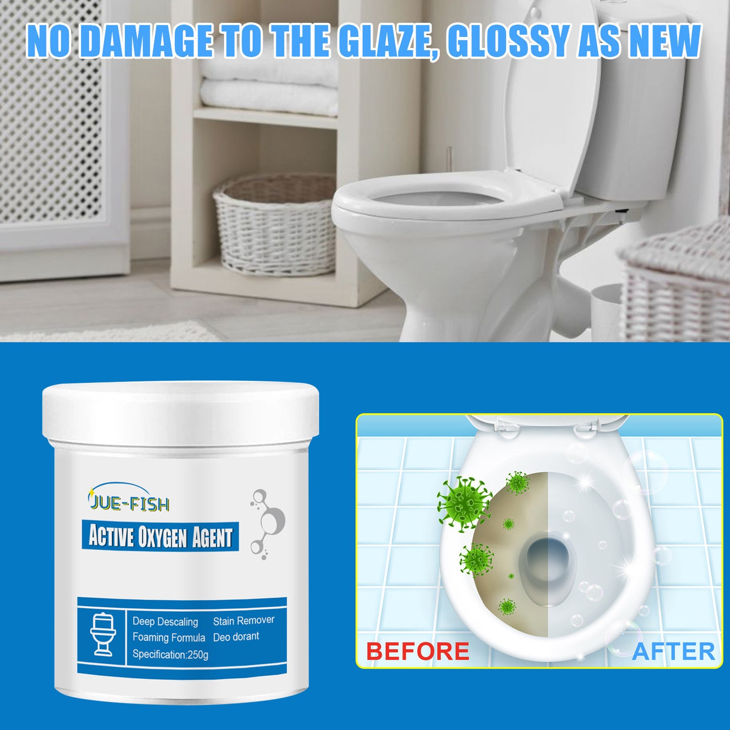 Toilet Active Oxygen  Agent - Deep Clean  Fresh Scent